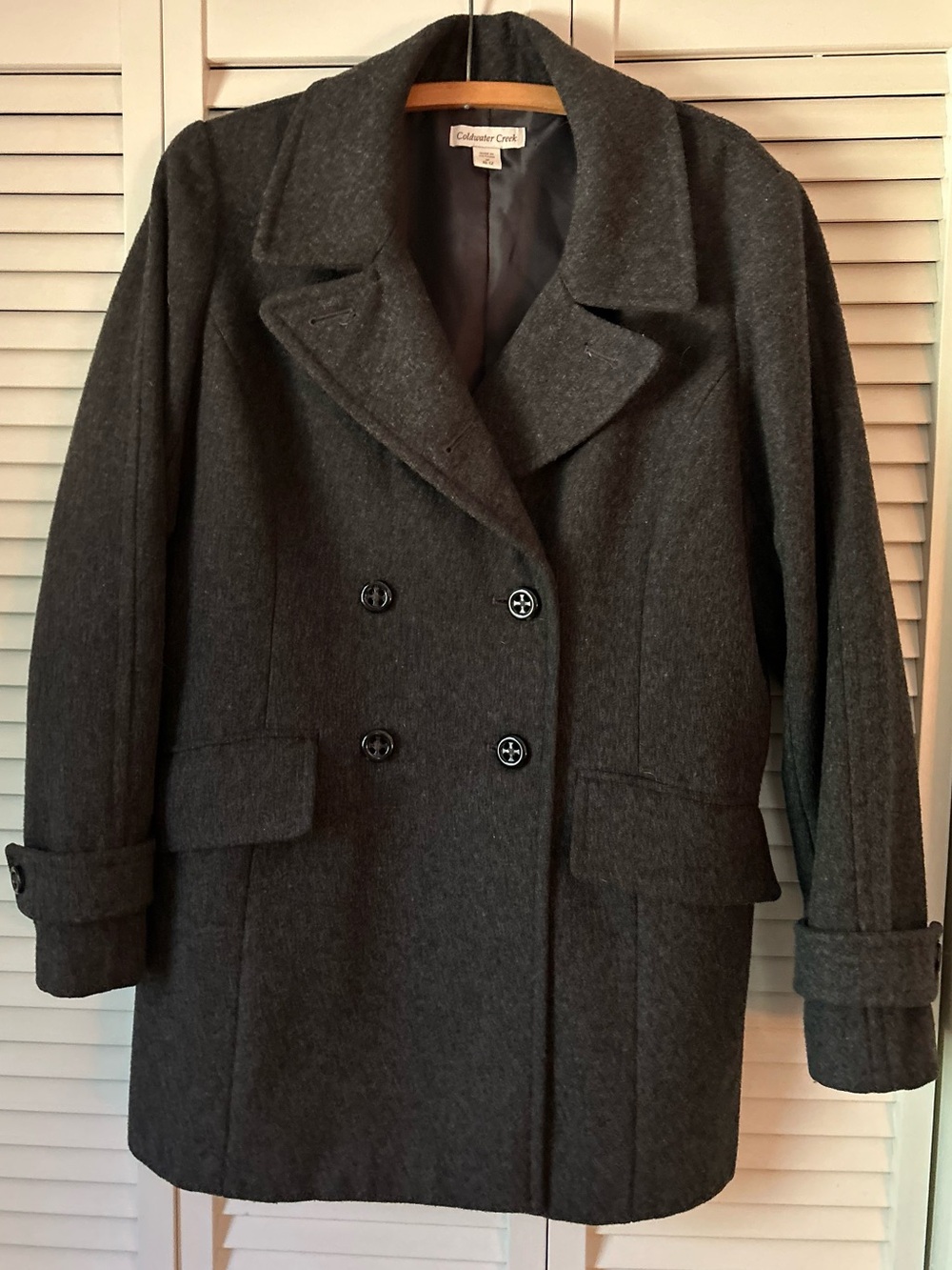 Coldwater Creek Smokey Gray Pea Coat.
